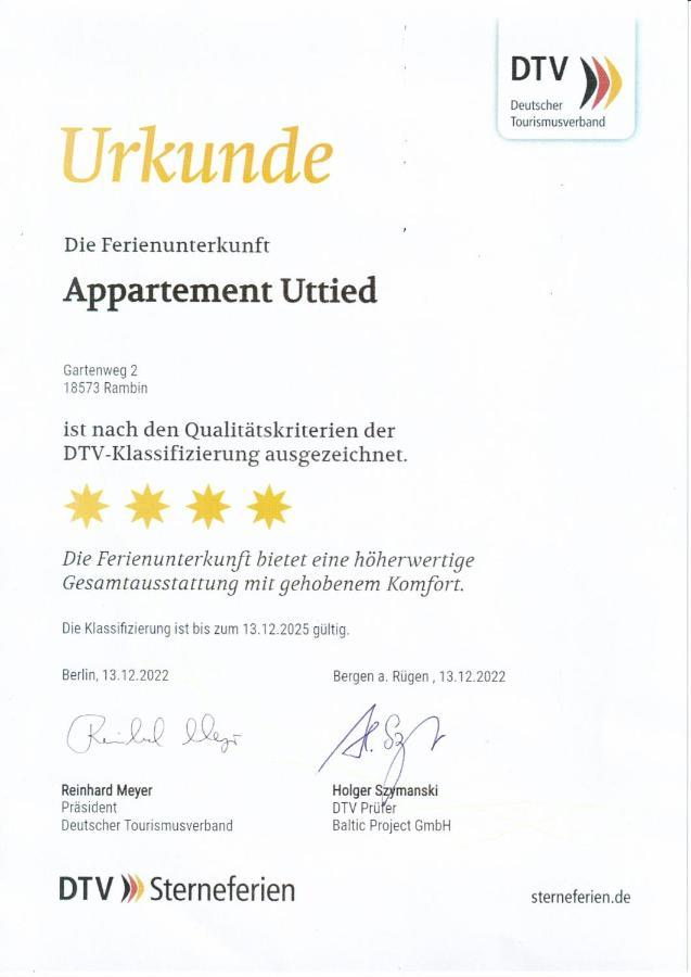 Appartement Uttied Mit Terrasse Und Garten - 4 Sterne Dtv Rambin Buitenkant foto